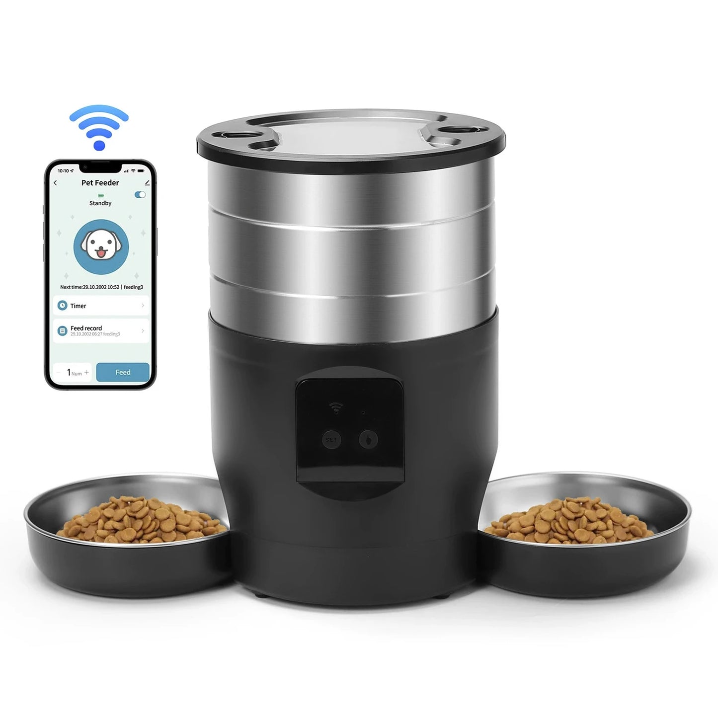 Distributeur de croquettes intelligent, version wifi/bouton