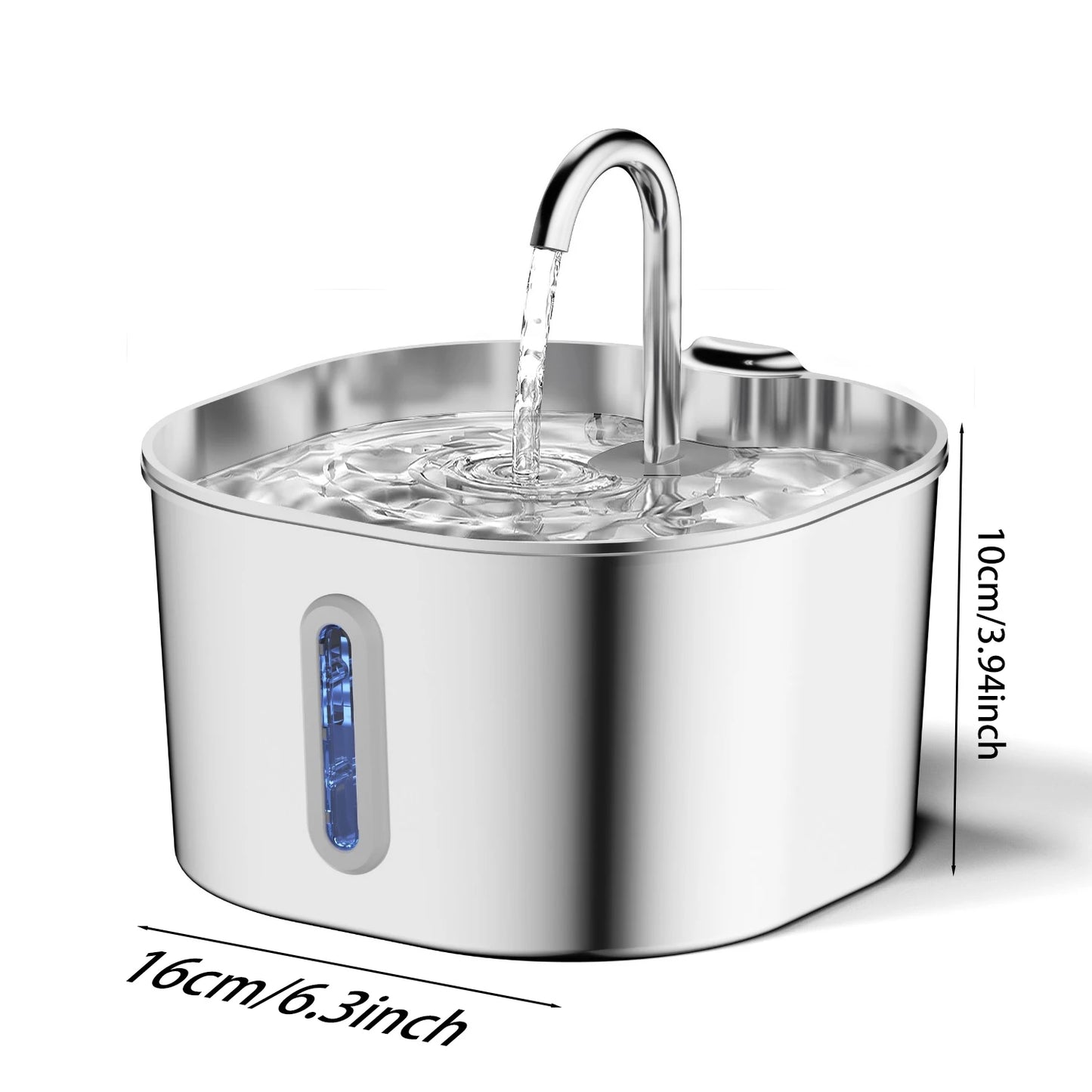Fontaine à eau automatique en acier Inoxydable, système de filtration intégré