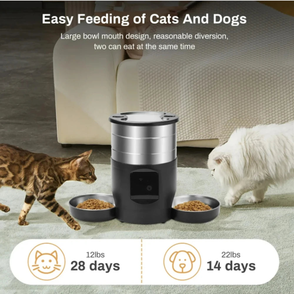 Distributeur de croquettes intelligent, version wifi/bouton