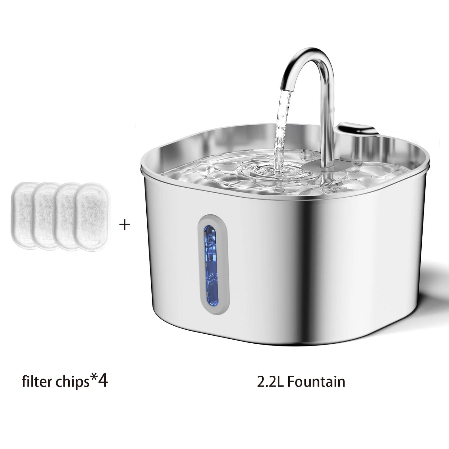 Fontaine à eau automatique en acier Inoxydable, système de filtration intégré
