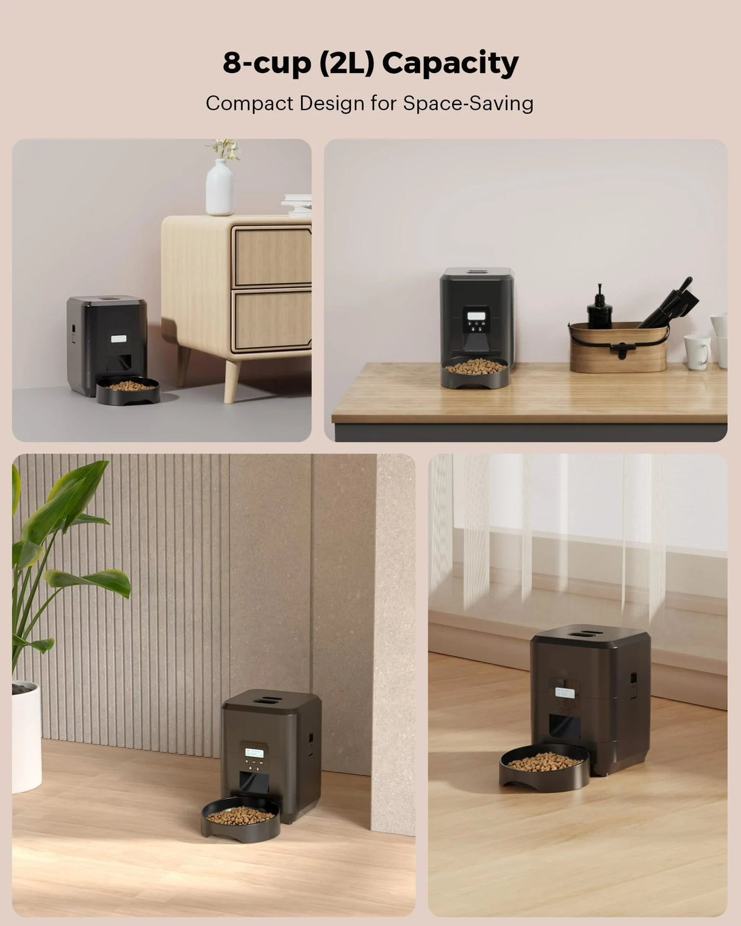 Distributeur automatique intelligent 2L, avec ou sans WIFI, programmation des repas, alerte niveau de nourriture