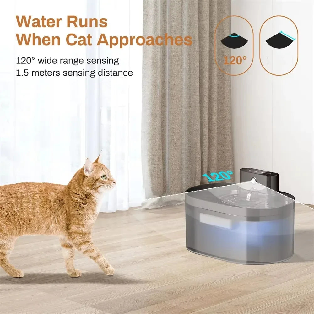 Fontaine à eau sans fil, 2,2L automatique, avec capteur de mouvement