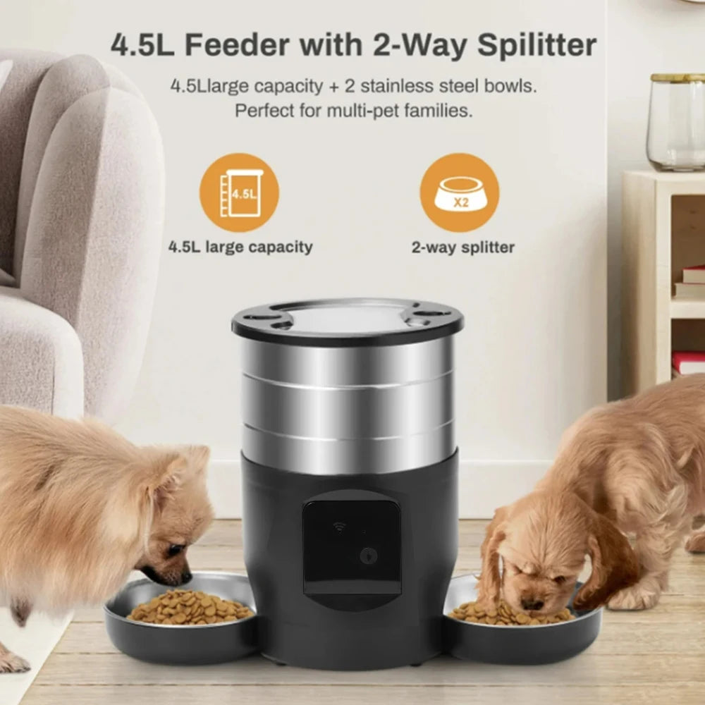 Distributeur de croquettes intelligent, version wifi/bouton