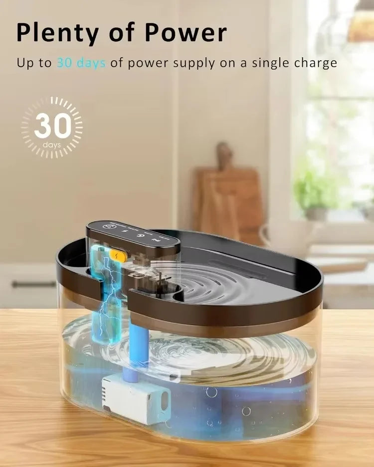 Fontaine à eau sans fil, 2,2L automatique, avec capteur de mouvement