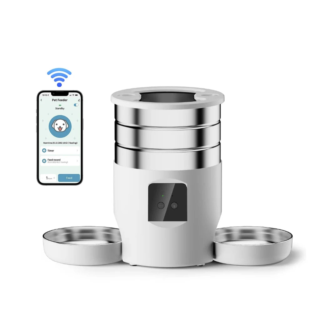 Distributeur de croquettes intelligent, version wifi/bouton